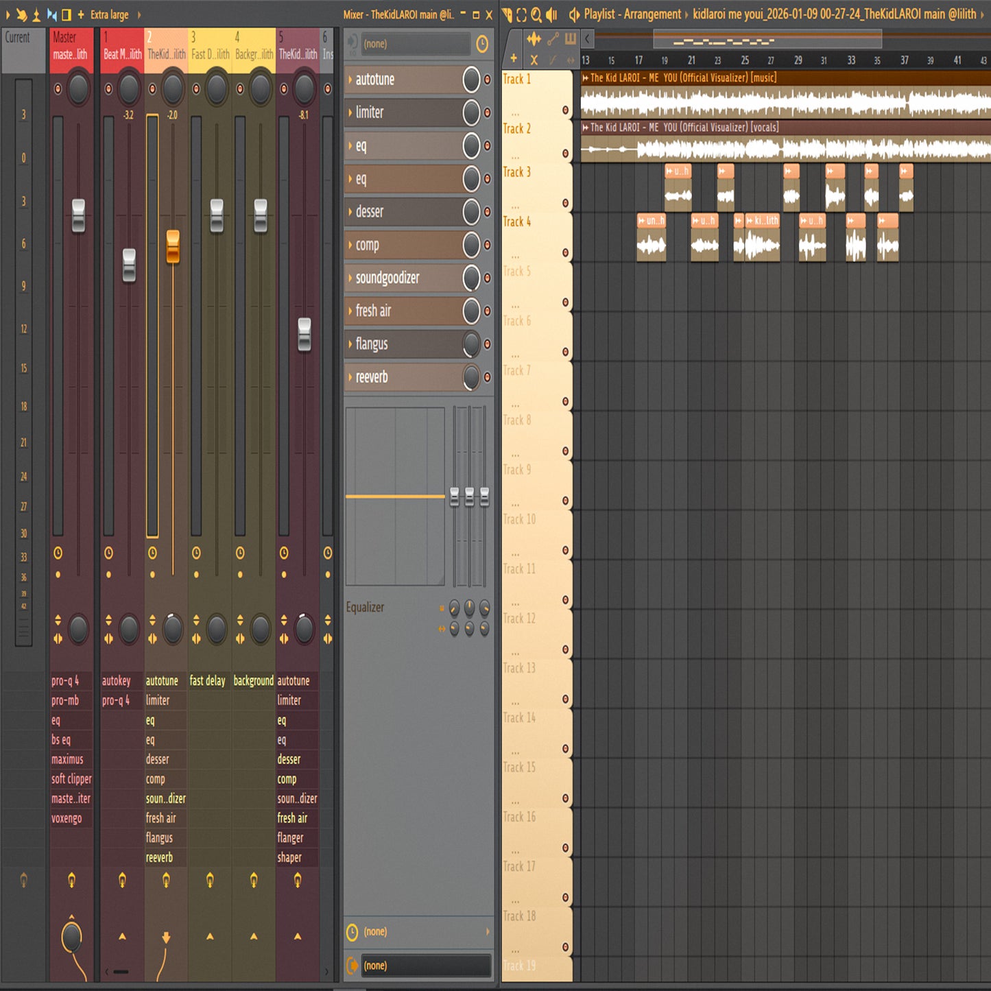 the kid laroi (lilith flp, template, main, layer, buses, masters, and theme)