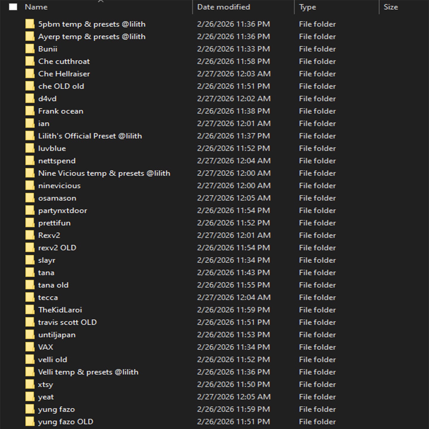 ALL Lilith Products (including- flps, templates, mains, doubles, adlibs, masters, customs, and themes)