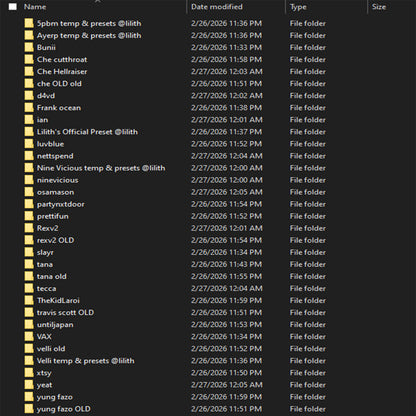 ALL Lilith Products (including- flps, templates, mains, doubles, adlibs, masters, customs, and themes)