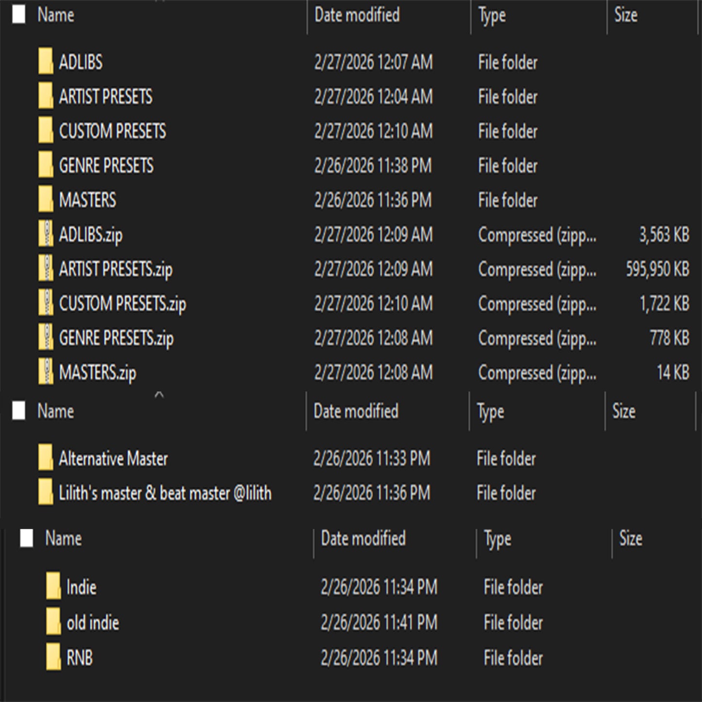 ALL Lilith Products (including- flps, templates, mains, doubles, adlibs, masters, customs, and themes)